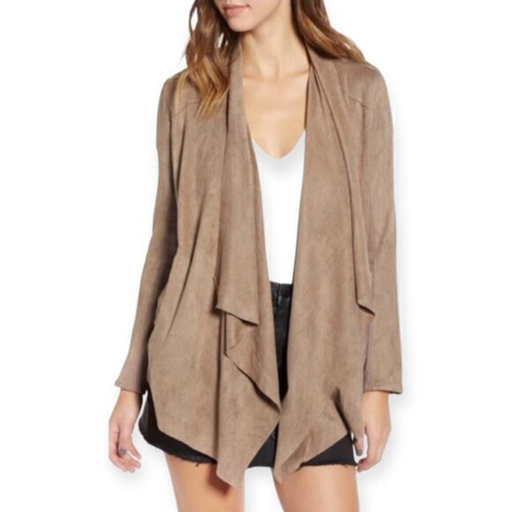 BLANKNYC Cloud Nine Drape Jacket in Brown